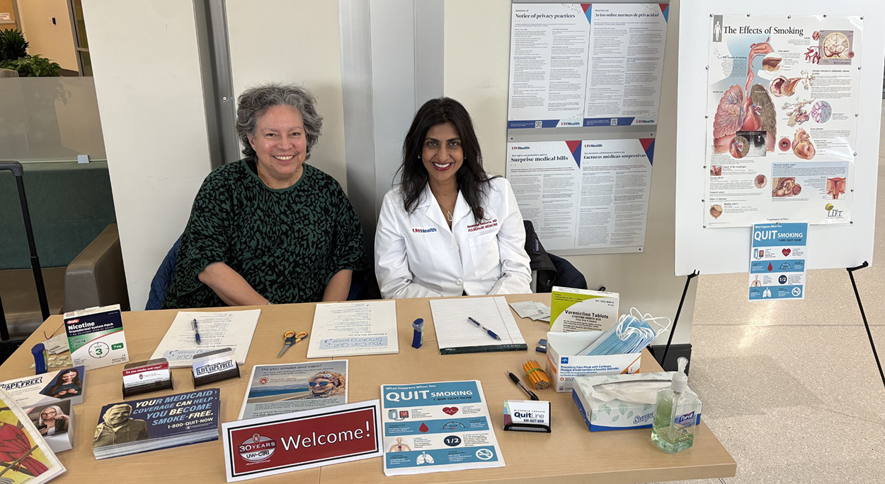 UW-CTRI colleagues Kathleen Cantu and Dr. Hasmeena Kathuria promoted lung cancer screening and quitting tobacco use.