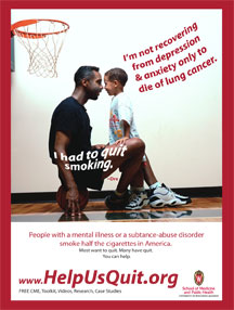 A dad and son on a basketball court look elated - and the dad is now free of addiction